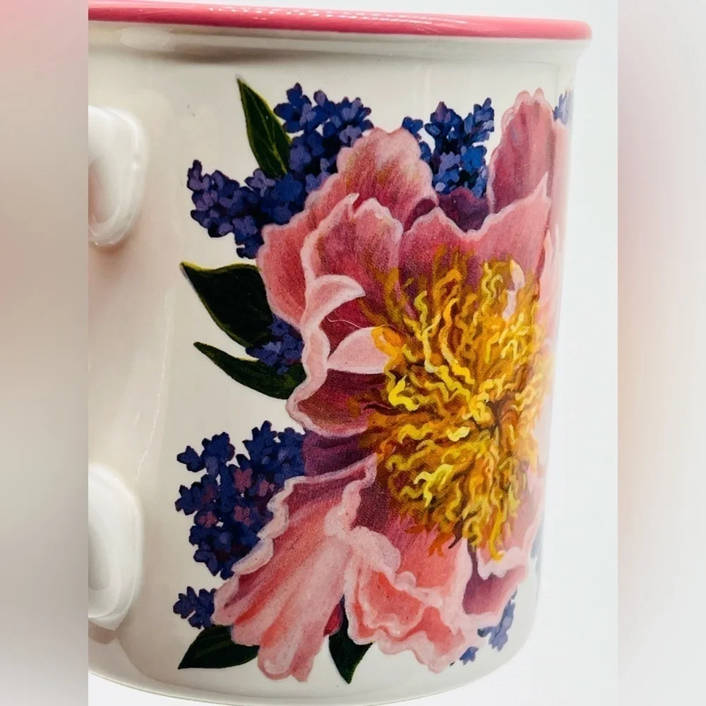 Vintage 1994 Floral Mug “Peonies and Lilacs” JULIE INMAN Potpourri Designs
